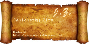 Jablonszky Zita névjegykártya
