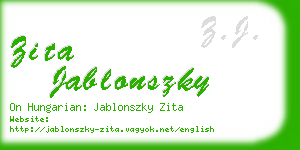 zita jablonszky business card